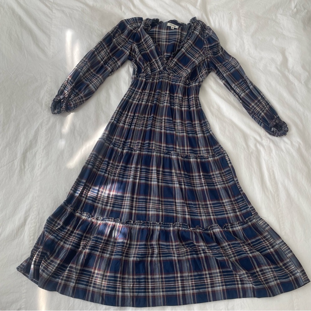 Max Studio Plaid Long Sleeve Dress
